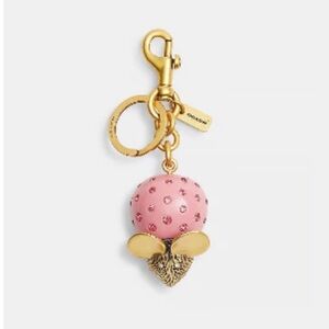 Coach Pink Mouse Charm Keychain